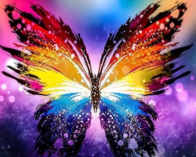 Bunter Schmetterling - Voll AB 5D DIY Diamond Painting