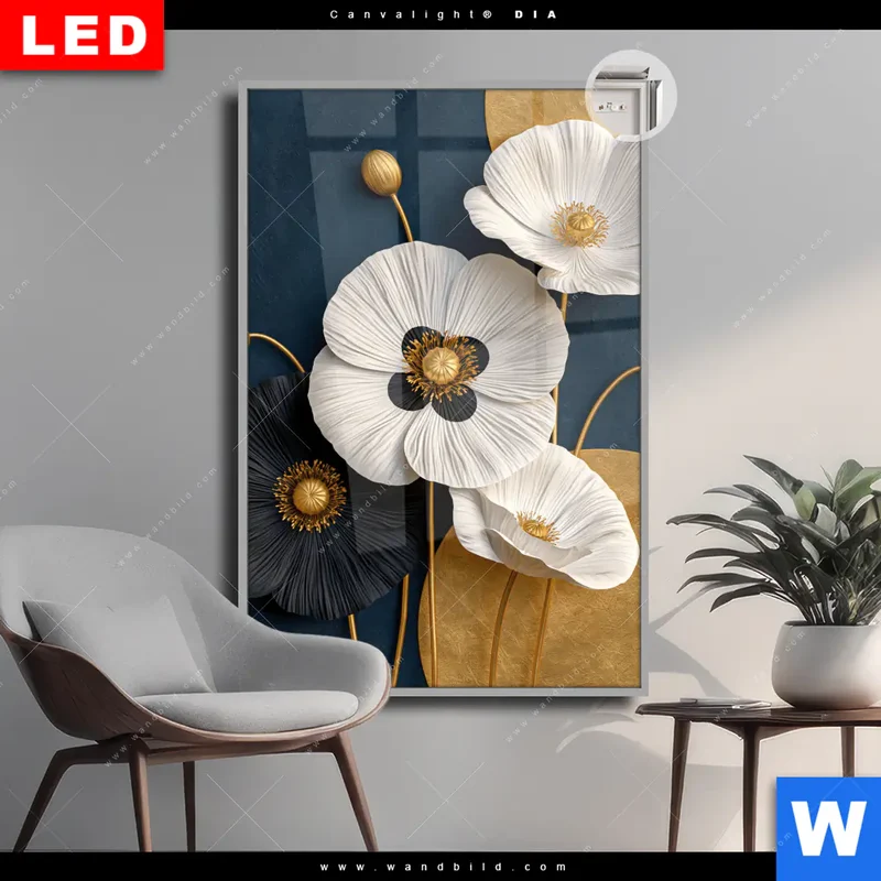 Leuchtbild Acrylglas Canvalight® DIA | Golden Poppies | Hochformat