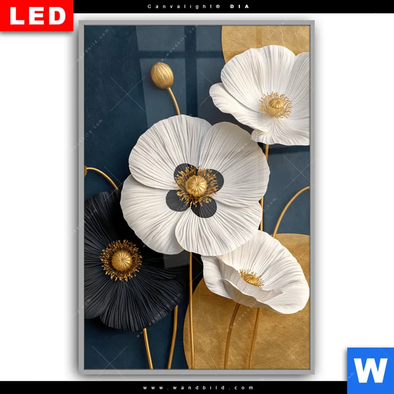 Leuchtbild Acrylglas Canvalight® DIA | Golden Poppies | Hochformat