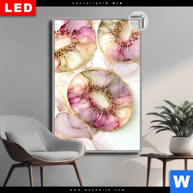 Leuchtbild Acrylglas Canvalight® DIA | Kiwi - Edle Fruchtfantasie | Hochformat