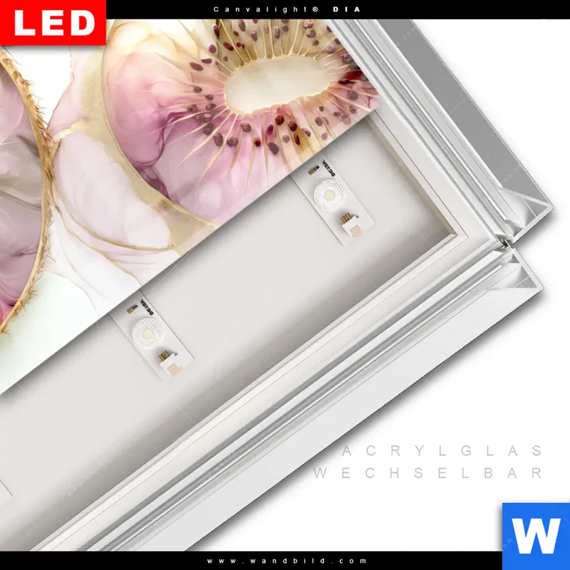 Leuchtbild Acrylglas Canvalight® DIA | Kiwi - Edle Fruchtfantasie | Hochformat