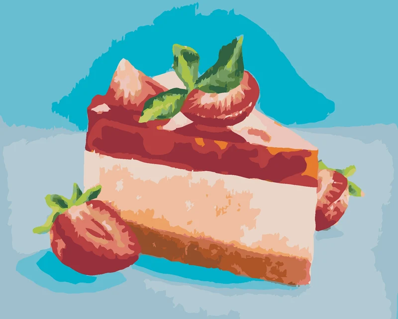 Diamond painting - ERDBEER-KÄSEKUCHEN (MYROSLAVA VOLOSCHUK)
