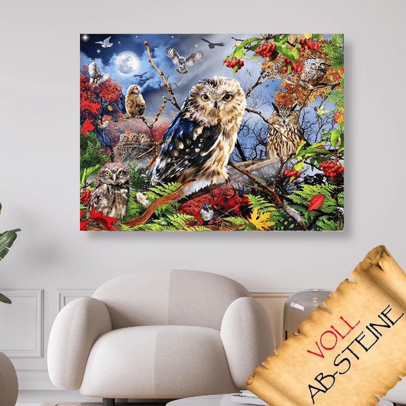 Eule - Voll AB 5D DIY Diamond Painting