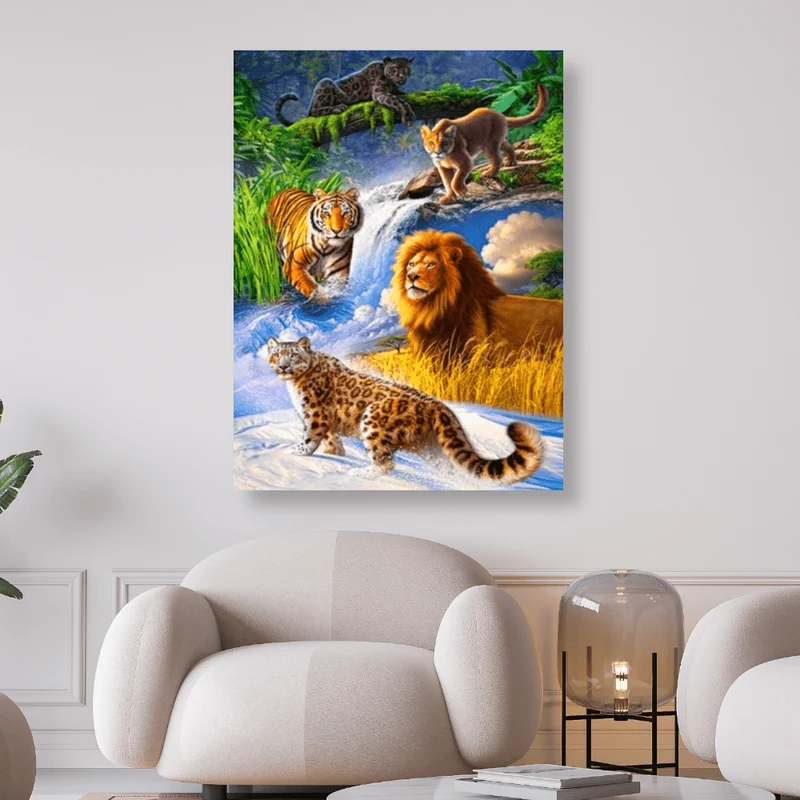 5 Raubkatzen - 5D DIY Diamond Painting