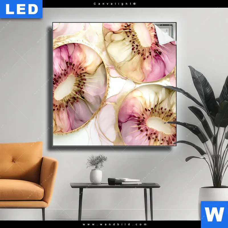 Canvalight® Leuchtbild | Kiwi - Edle Fruchtfantasie | Quadrat