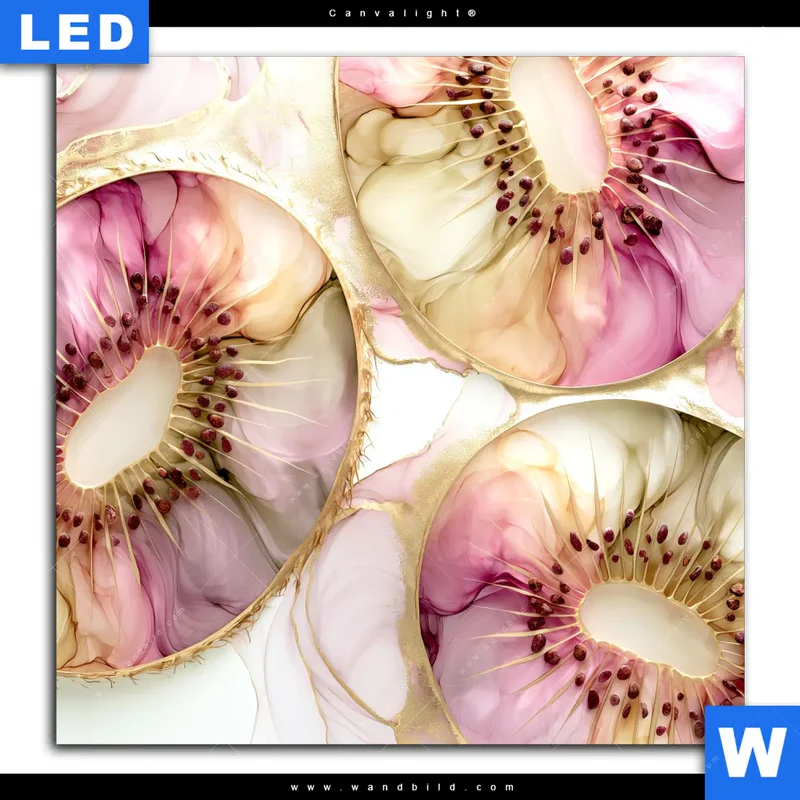 Canvalight® Leuchtbild | Kiwi - Edle Fruchtfantasie | Quadrat