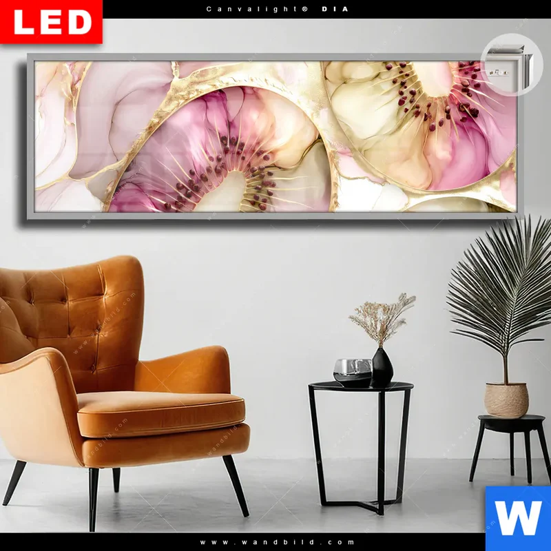 Leuchtbild Acrylglas Canvalight® DIA | Kiwi - Edle Fruchtfantasie | Panorama