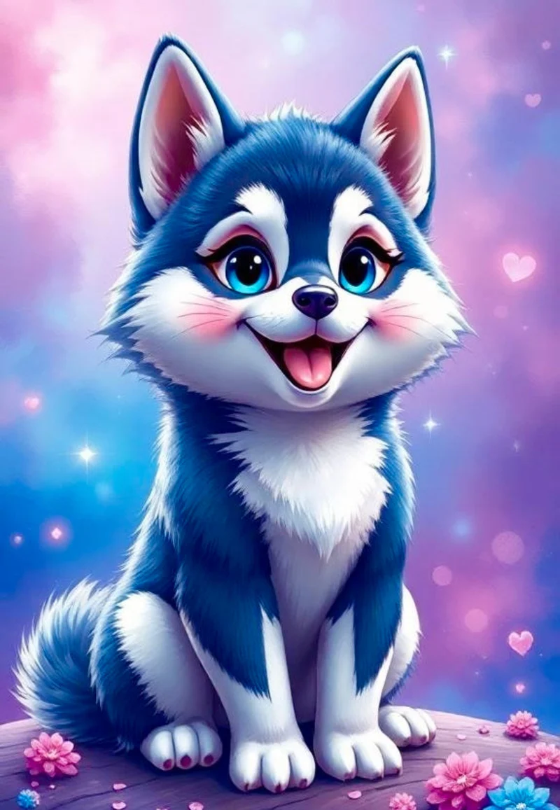 Diamond Painting Mini - Husky Happy