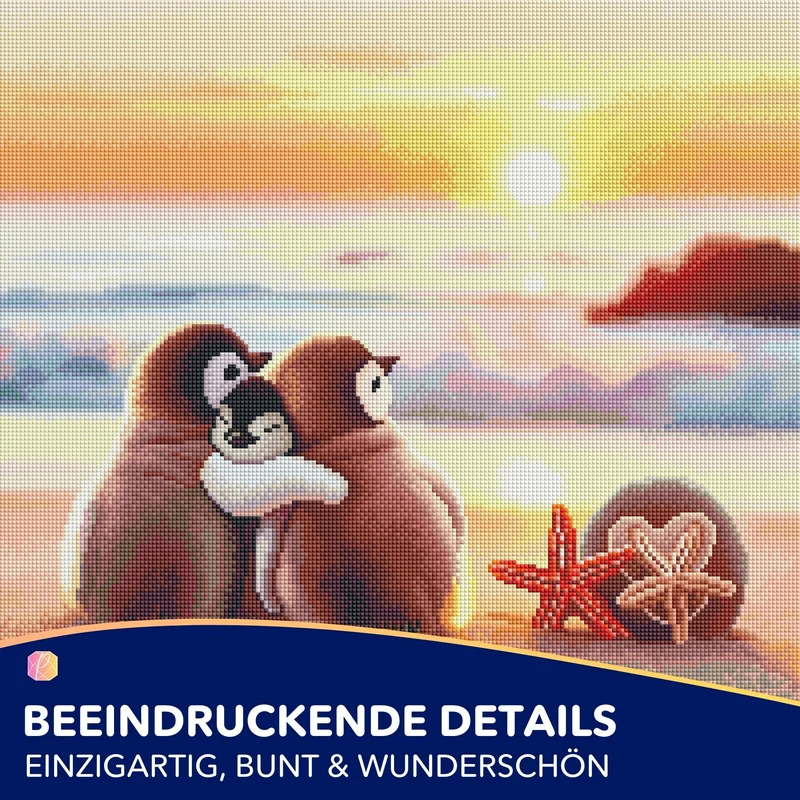 Diamond Painting - Happy Family am Strand