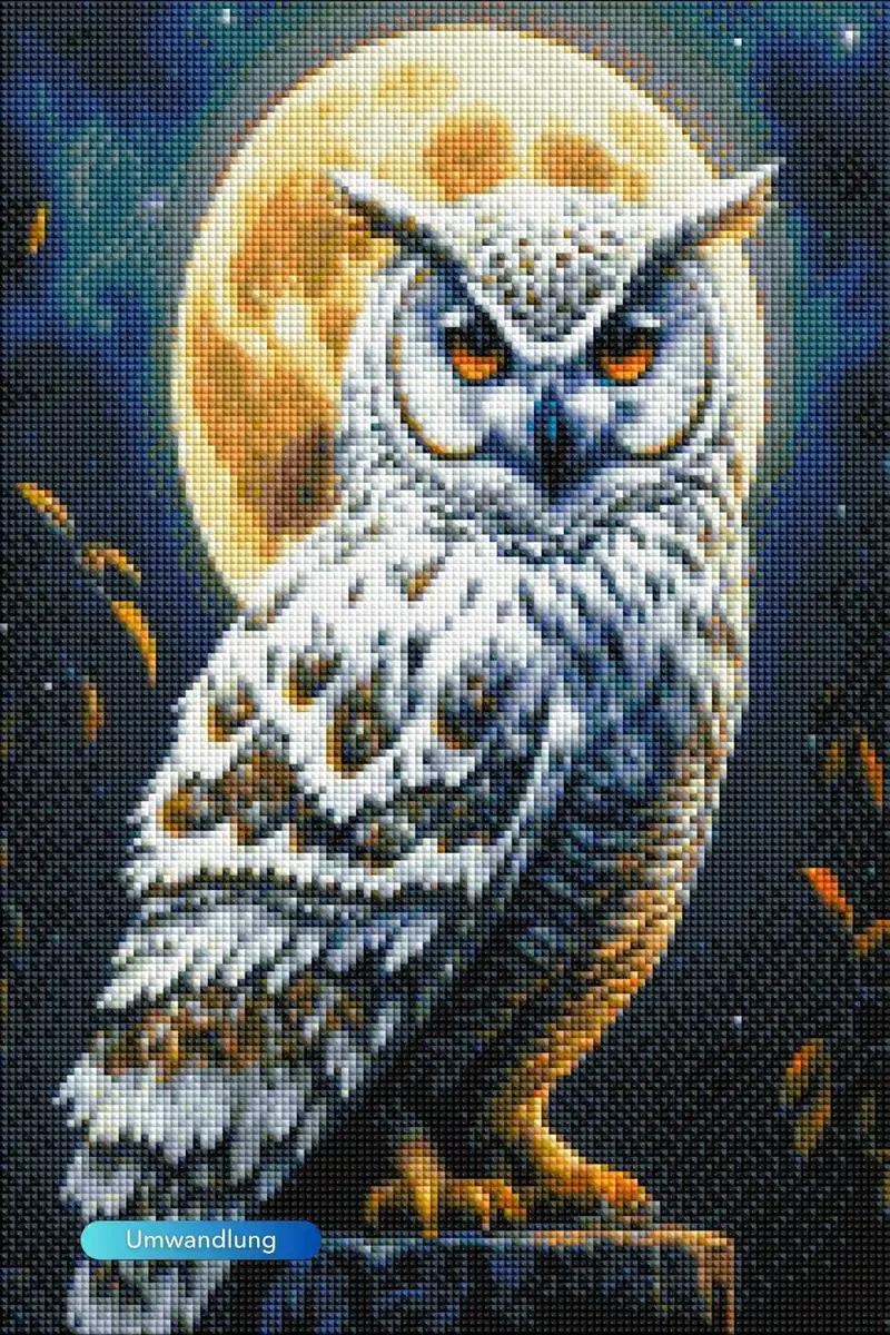 Diamond Painting Leuchtbild Special - Eule im Mondschein