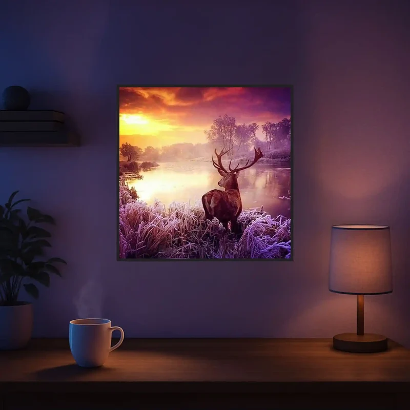Diamond Painting - Hirsch im Sonnenaufgang