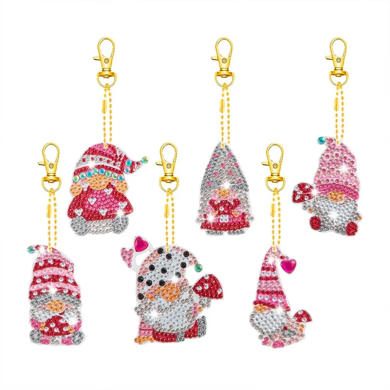 5D Diamond Painting Schlüsselanhänger Wichtel mit Pilzen