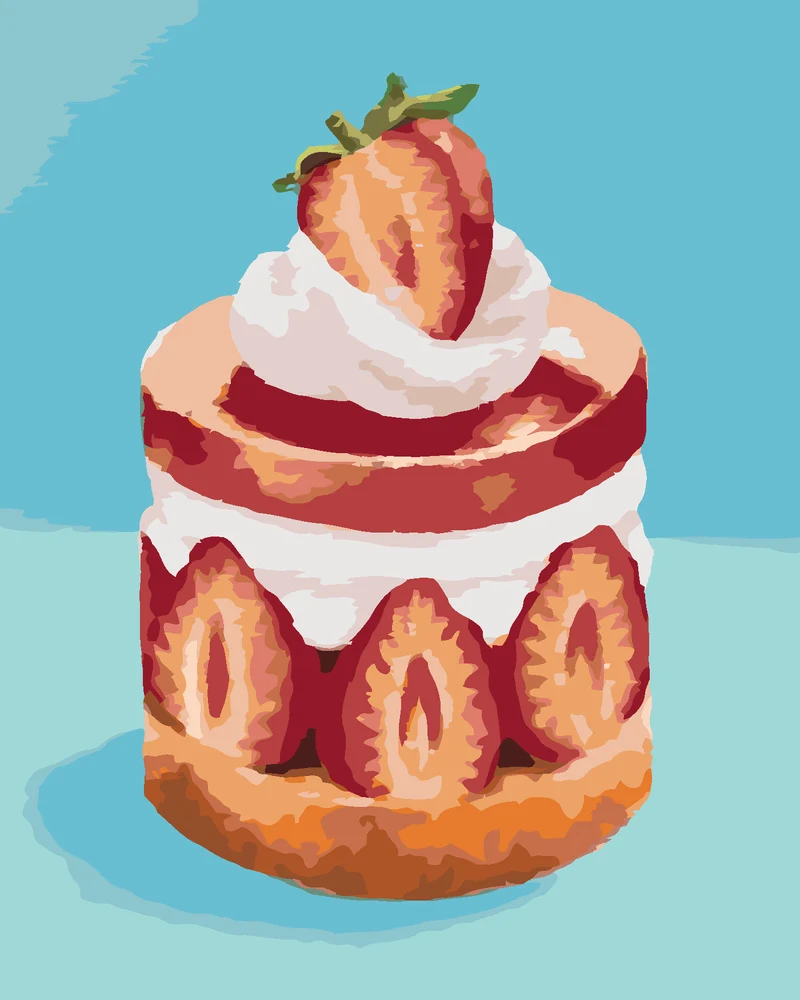 Diamond painting - ERDBEER-DESSERT (MYROSLAVA VOLOSCHUK)