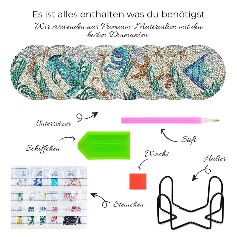 5D Diamond Painting Untersetzer Unterwasser