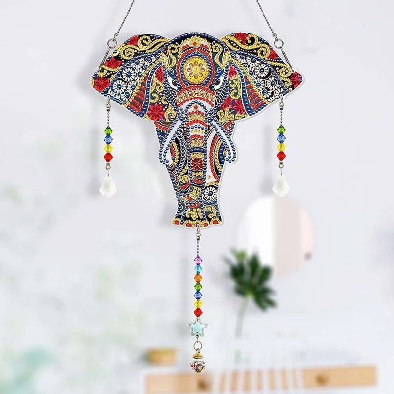 5D Diamond Painting Türanhänger Elefant