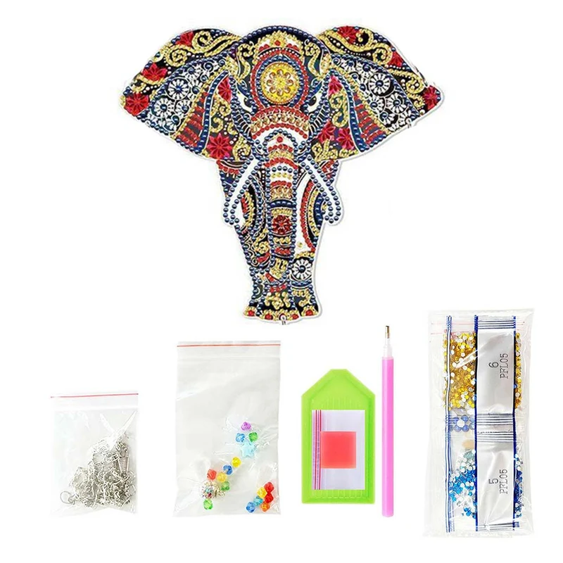 5D Diamond Painting Türanhänger Elefant