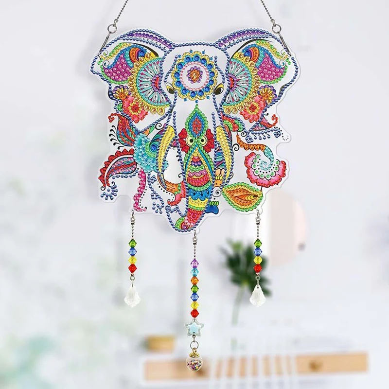 5D Diamond Painting Türanhänger Elefant