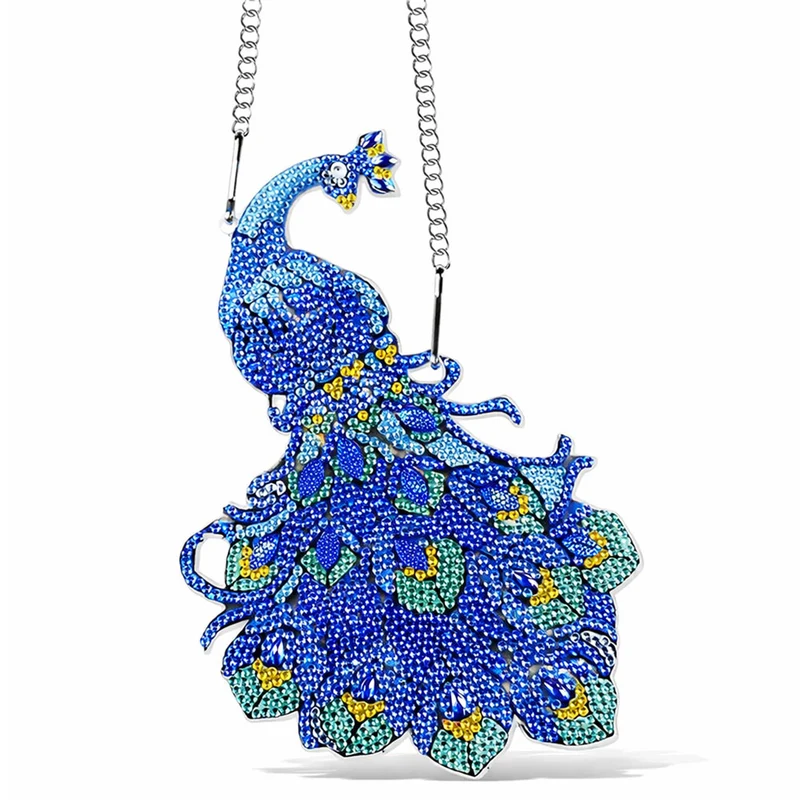 5D Diamond Painting Türanhänger Pfau