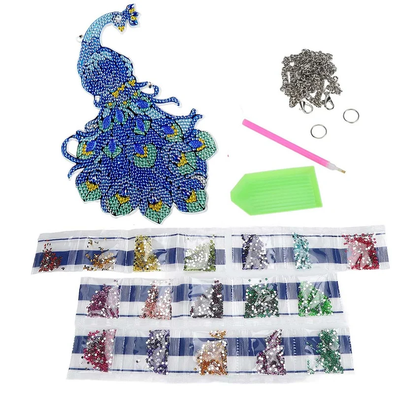5D Diamond Painting Türanhänger Pfau