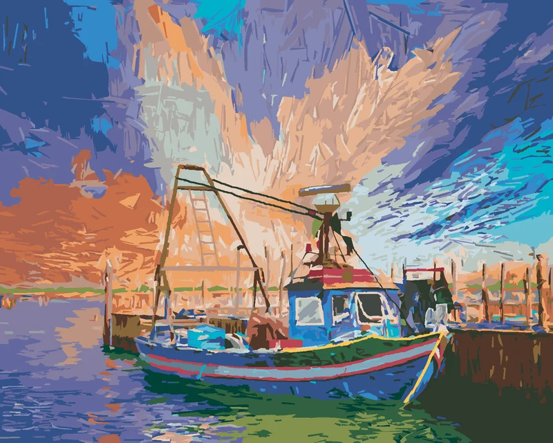 Diamond painting - ITALIENISCHES FISCHERBOOT IN ITALIEN