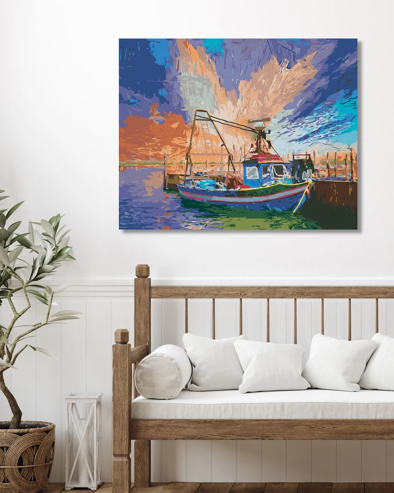 Diamond painting - ITALIENISCHES FISCHERBOOT IN ITALIEN