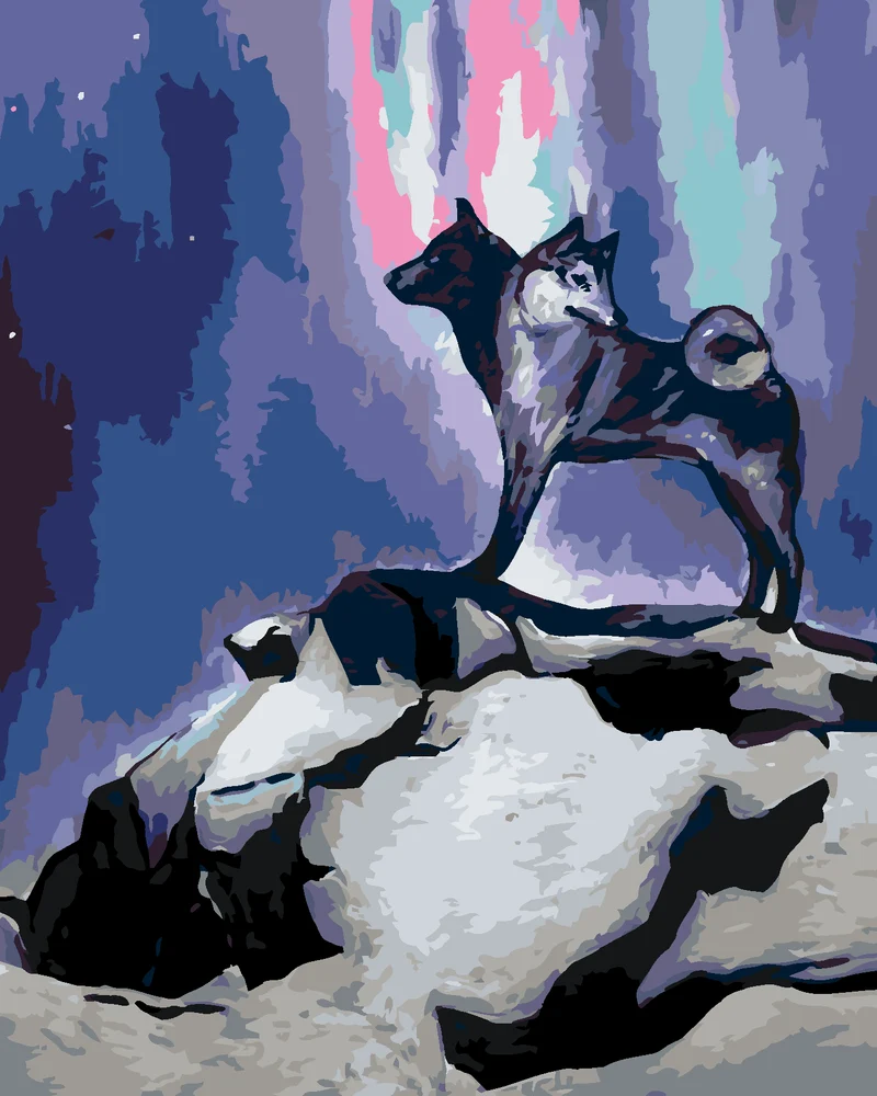 Diamond painting - EIN ZWEIKÖPFIGER WOLF