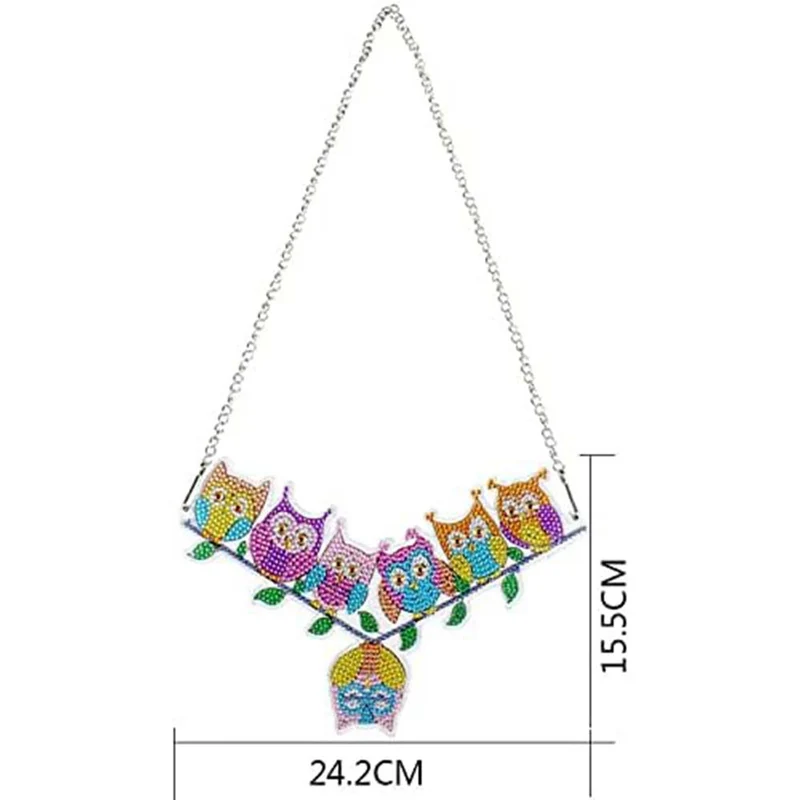 5D Diamond Painting Türanhänger 7 Eulen