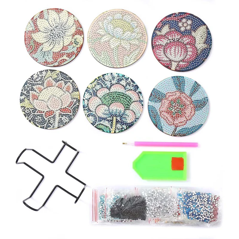 5D Diamond Painting Untersetzer Blumen