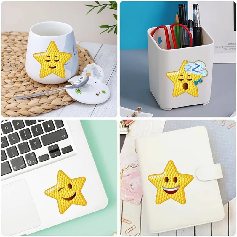 5D Diamond Painting 16 Sticker Emoji Sterne