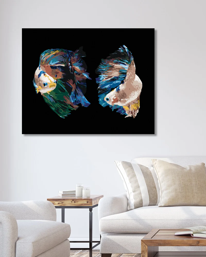 Diamond painting - ZWEI KAMPFFISCHE