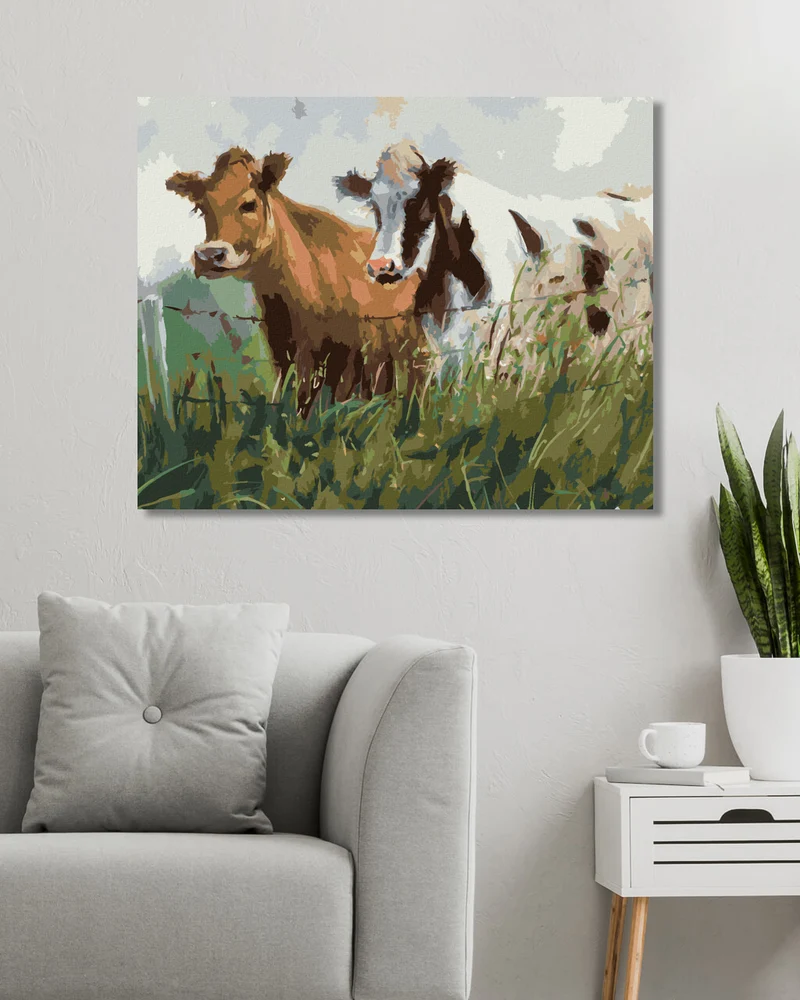 Diamond painting - ZWEI KÜHE HINTER WEIDEZAUN