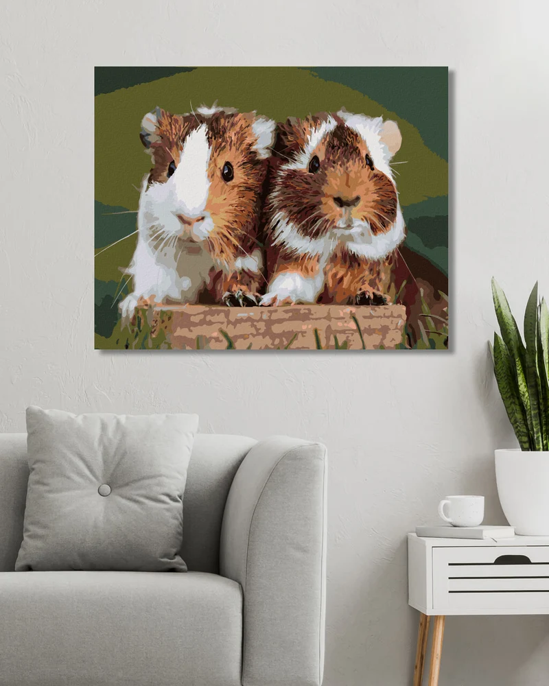Diamond painting - ZWEI LIEBEVOLLE MEERSCHWEINCHEN