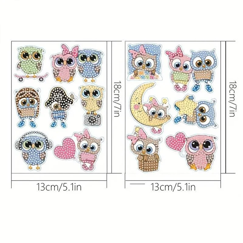 5D Diamond Painting 13 Sticker Eulen