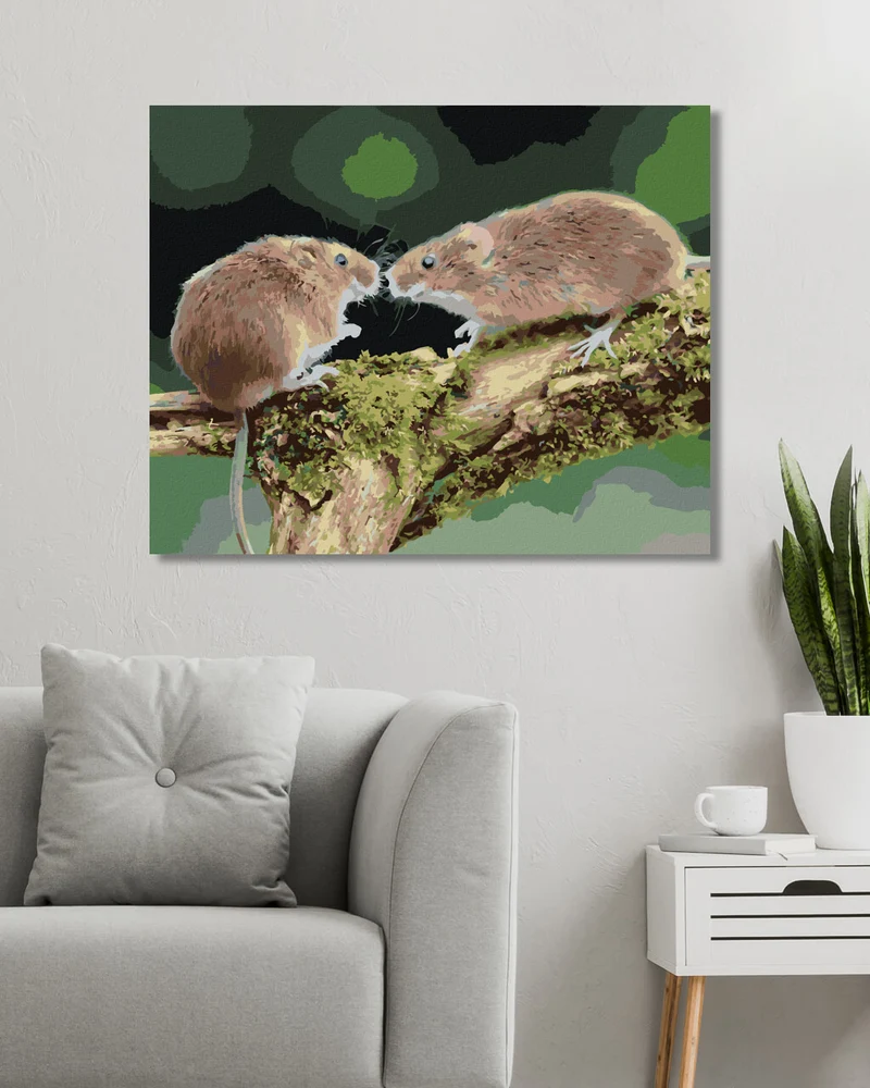 Diamond painting - ZWEI MÄUSE IM WALD
