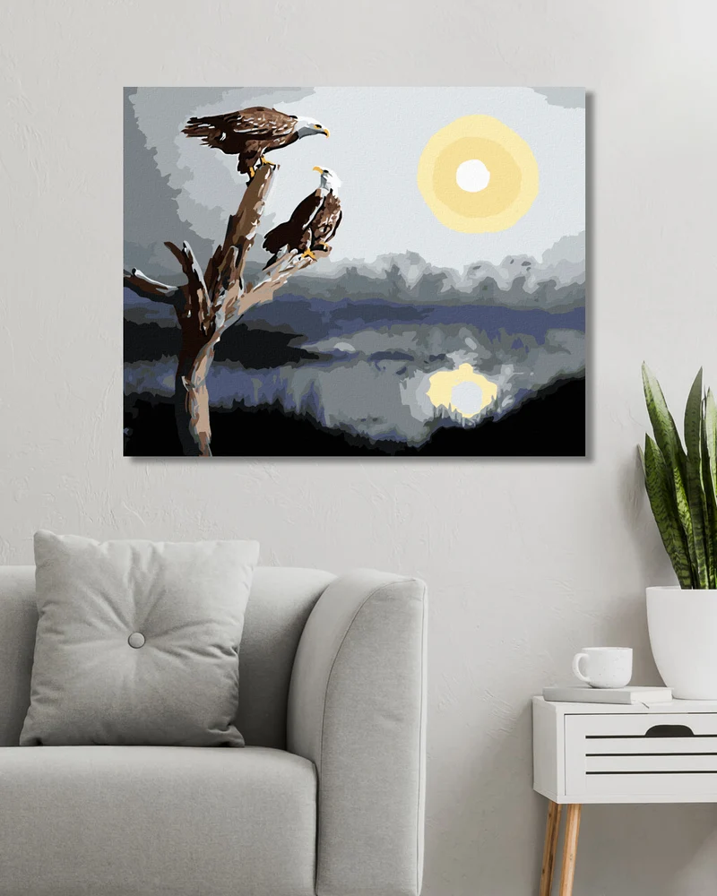 Diamond painting - ZWEI ADLER AUF EINEM AST (D. RUSTY RUST)