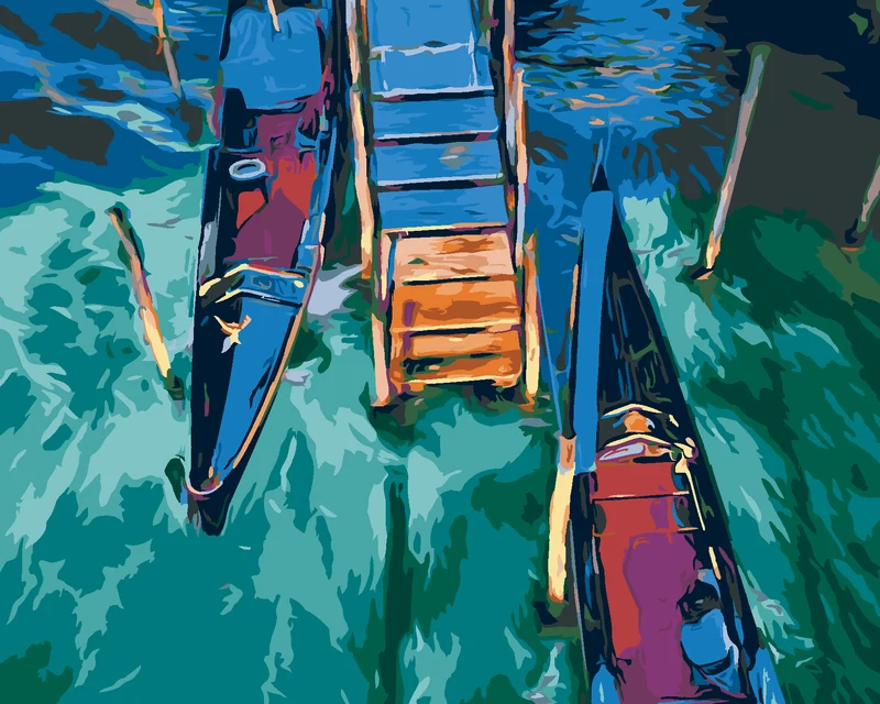 Diamond painting - ZWEI GONDELN AUF DEM VENEZIANISCHEN KANAL