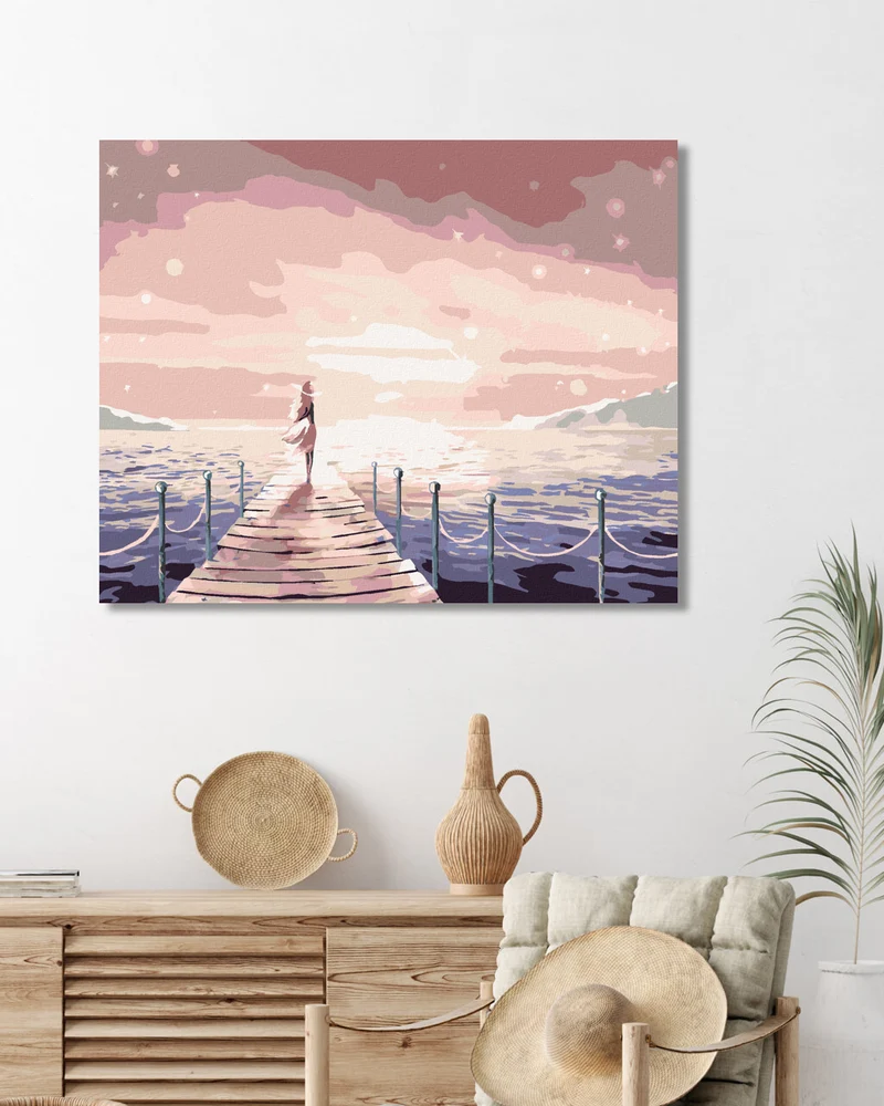 Diamond painting - MÄDCHEN AUF EINEM STEG