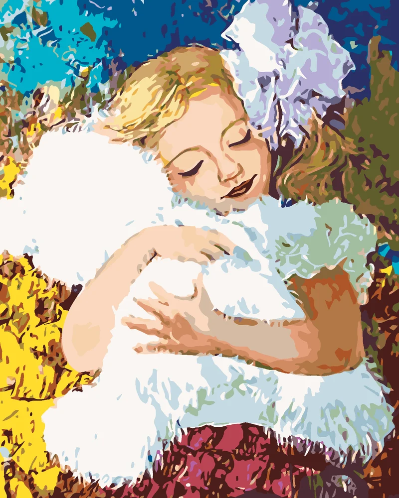 Diamond painting - MÄDCHEN MIT TEDDYBÄR