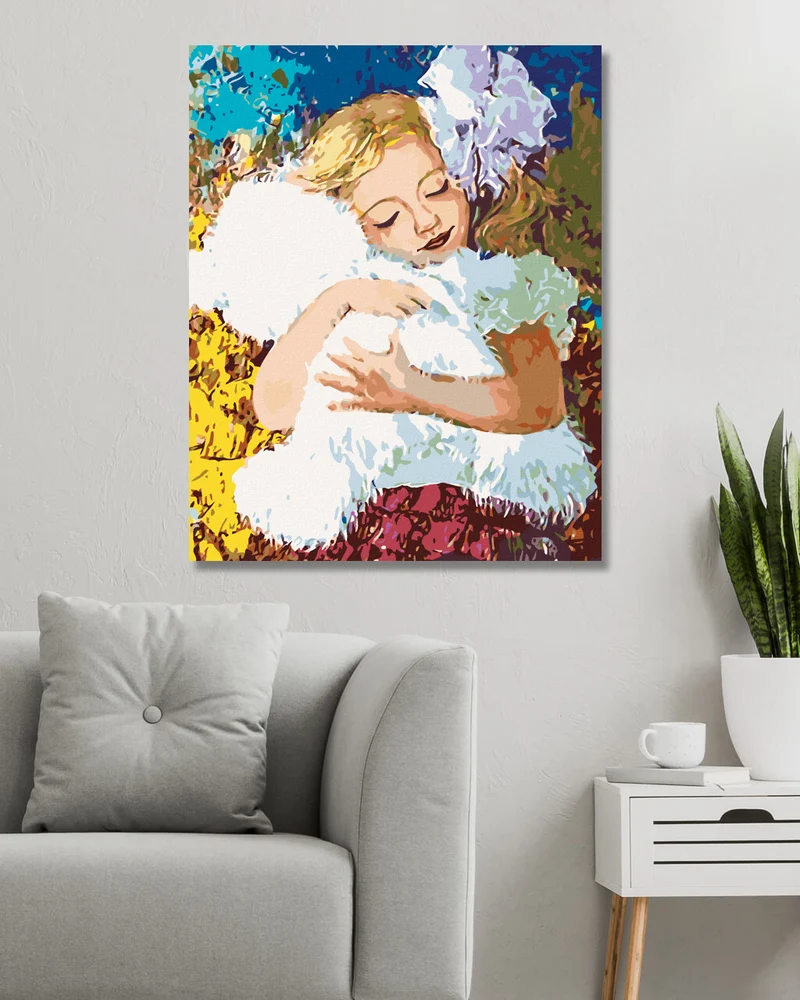 Diamond painting - MÄDCHEN MIT TEDDYBÄR
