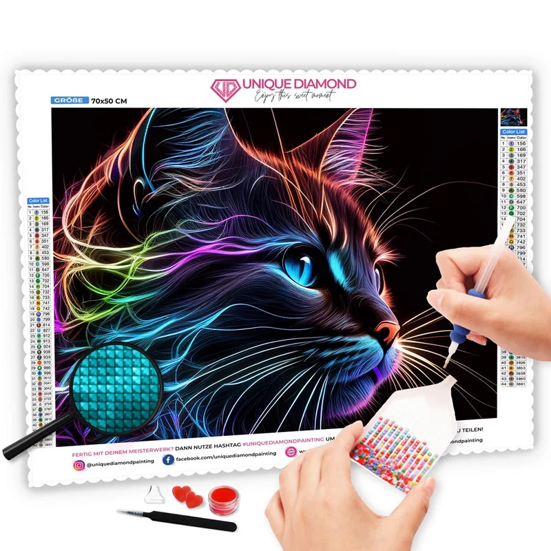 5D Diamond Painting – Abstract Cat