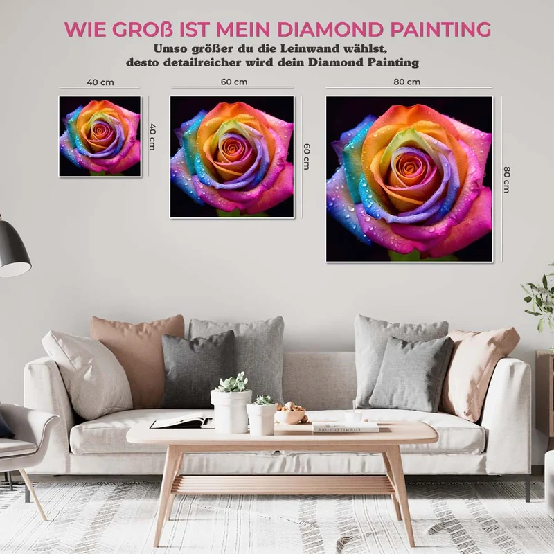 5D Diamond Painting – Farbige Rose
