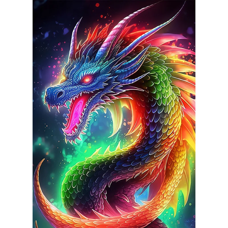 5D Diamond Painting – Colorful Dragon