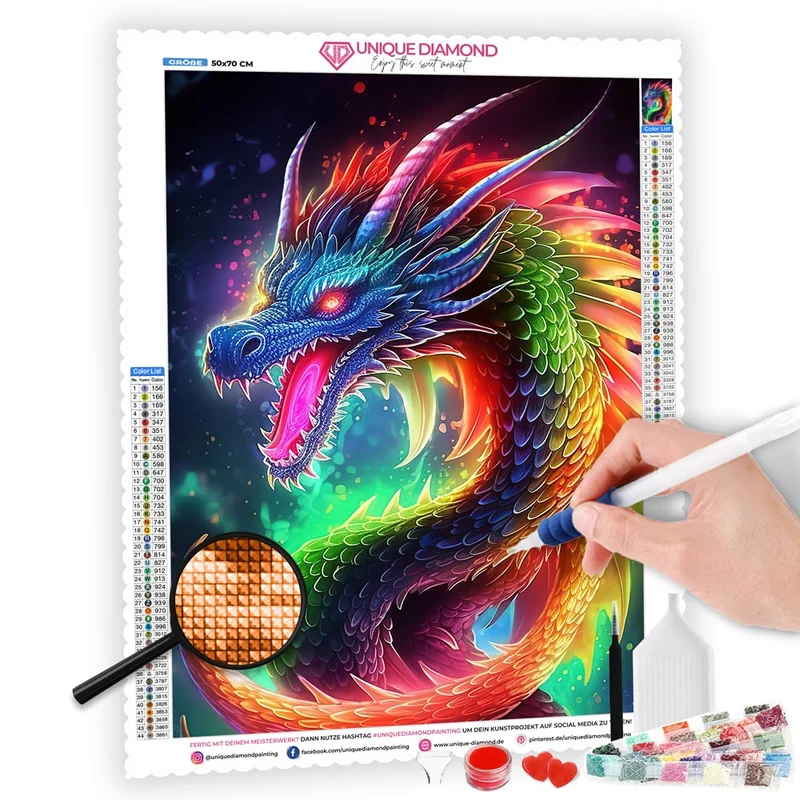 5D Diamond Painting – Colorful Dragon