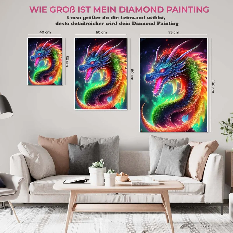 5D Diamond Painting – Colorful Dragon