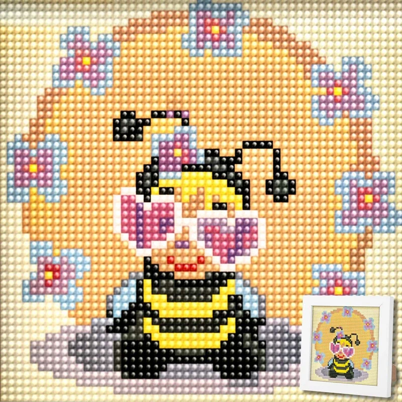 5D Diamond Painting Mini-Bild – Biene Betty mit Herzbrille