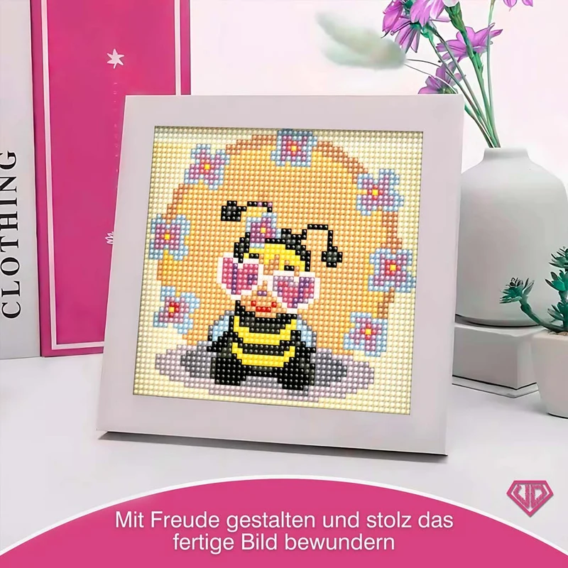 5D Diamond Painting Mini-Bild – Biene Betty mit Herzbrille