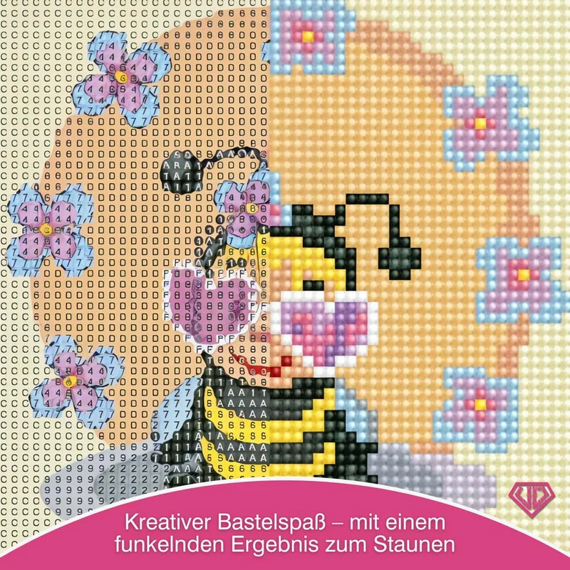 5D Diamond Painting Mini-Bild – Biene Betty mit Herzbrille