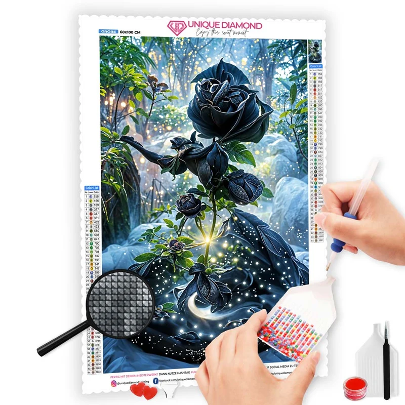 5D Diamond Painting – Schwarze Rose