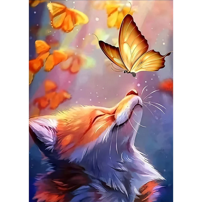 5D Diamond Painting – Fuchs mit Schmetterling