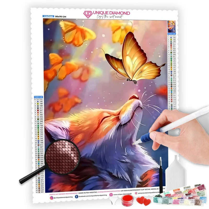 5D Diamond Painting – Fuchs mit Schmetterling